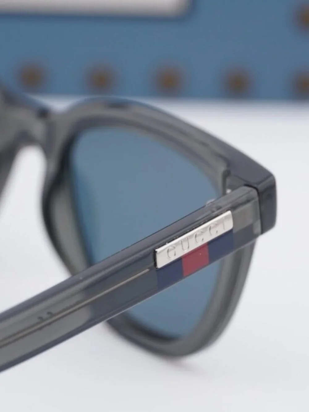 Gucci GG1116S 003 Unisex Square Sunglasses - Grey / Blue